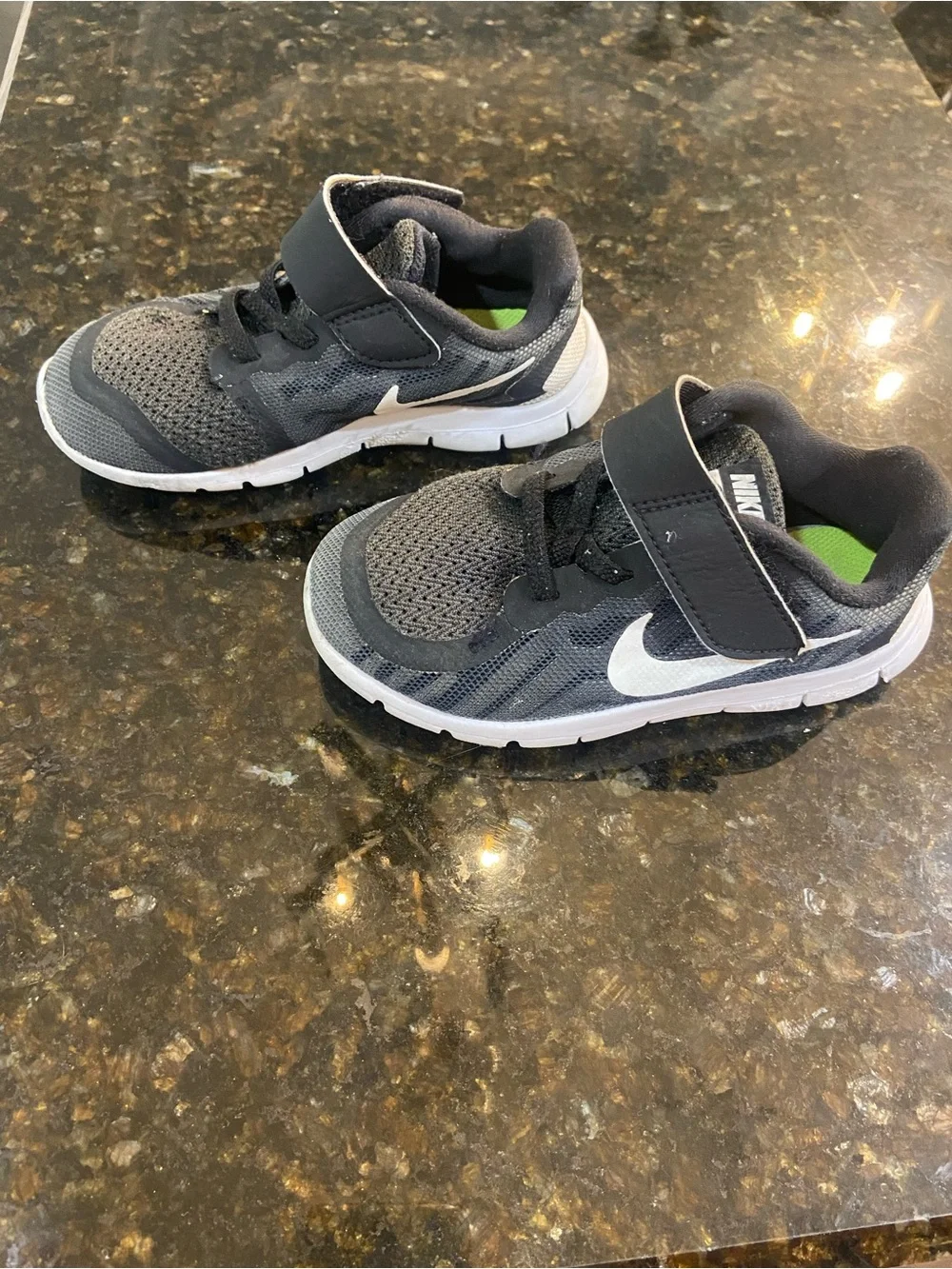 Nike Kids Black and White Velcro Mesh Sneakers